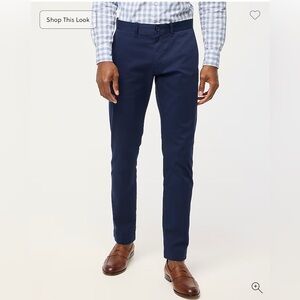 NWT Mens J Crew Navy Blue Slim-fit TruTemp365 chino pant 34X34